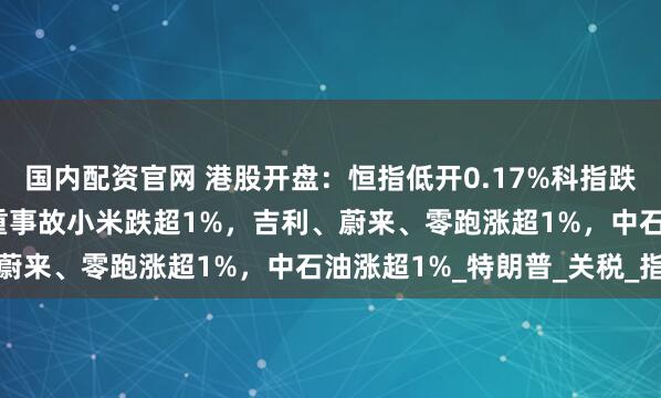 国内配资官网 港股开盘：恒指低开0.17%科指跌0.16%！小米SU7严重事故小米跌超1%，吉利、蔚来、零跑涨超1%，中石油涨超1%_特朗普_关税_指数