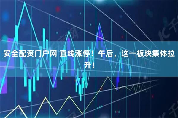 安全配资门户网 直线涨停！午后，这一板块集体拉升！